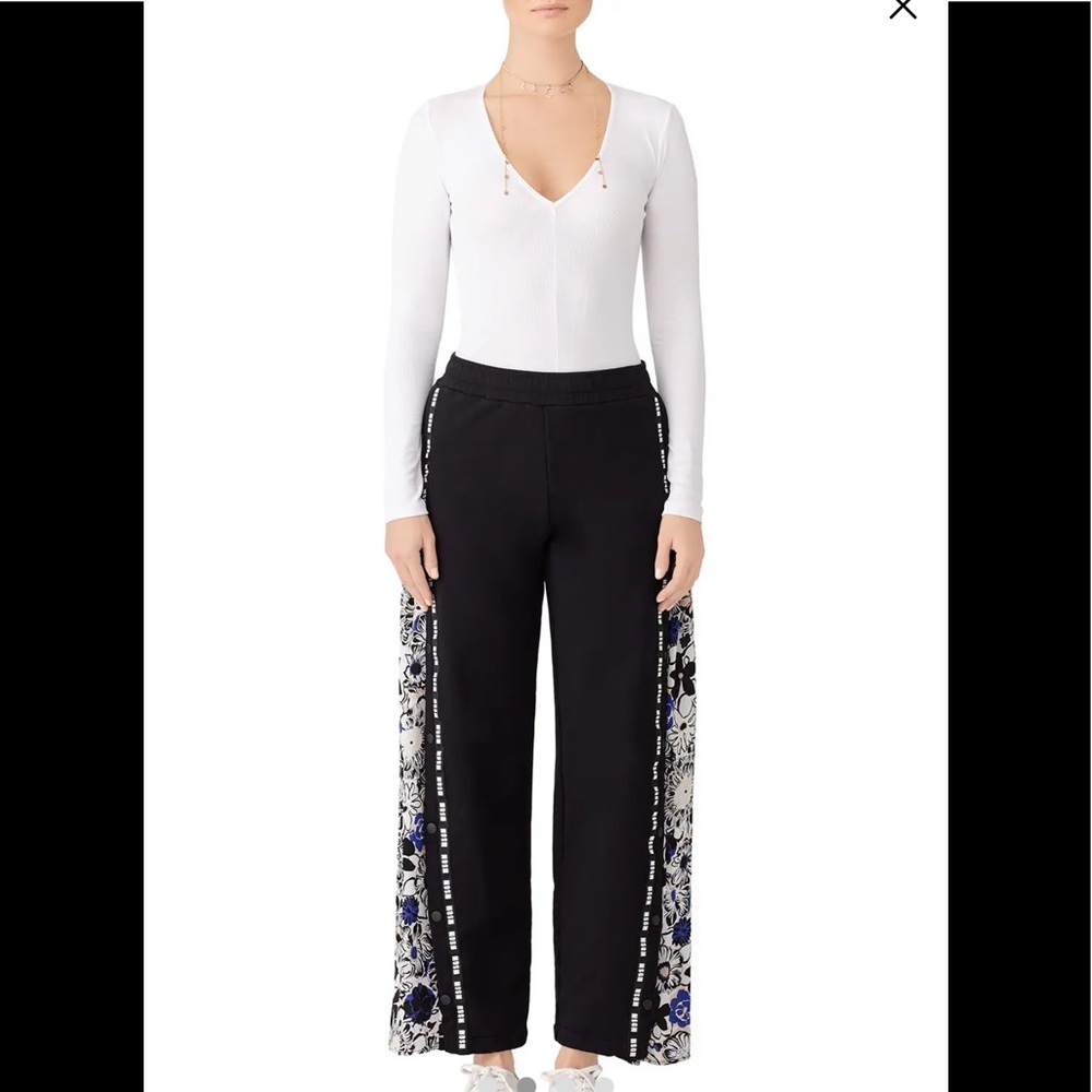 MSGM floral panel wide leg palazzo track pants - Picture 2 of 14